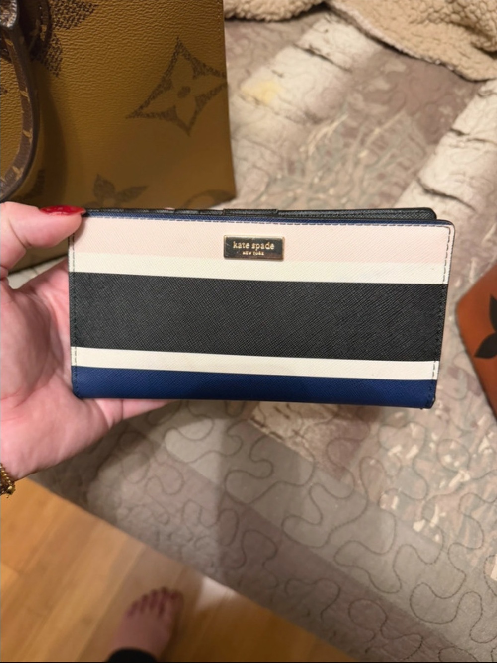 kate spade new york colorblock slim bifold wallet